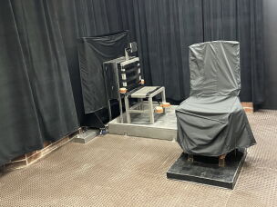 This photo provided by the South Carolina Department of Corrections shows the state's death chamber in Columbia, S.C., including the electric chair, right, and a firing squad chair, left.