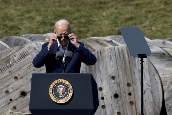 President Biden speaks during an event at the Vernon Electric Cooperative on Sept. 5, 2024 in Westby, Wis.