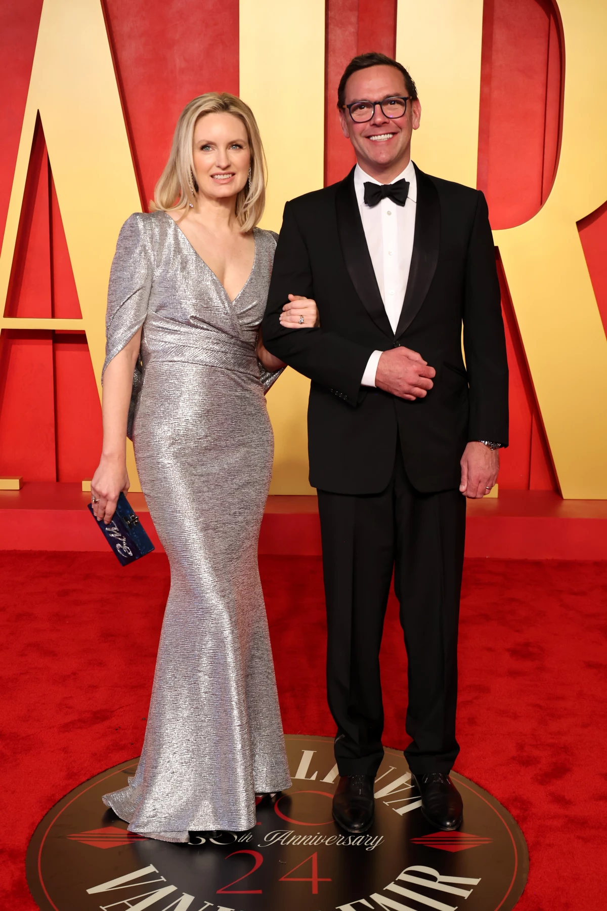 James Murdoch, right, and his wife Kathryn attend the 2024 Vanity Fair Oscar Party in Beverly Hills, California.