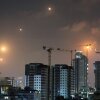 This picture shows rocket trails in the sky above Netanya, Israel on June 13.
