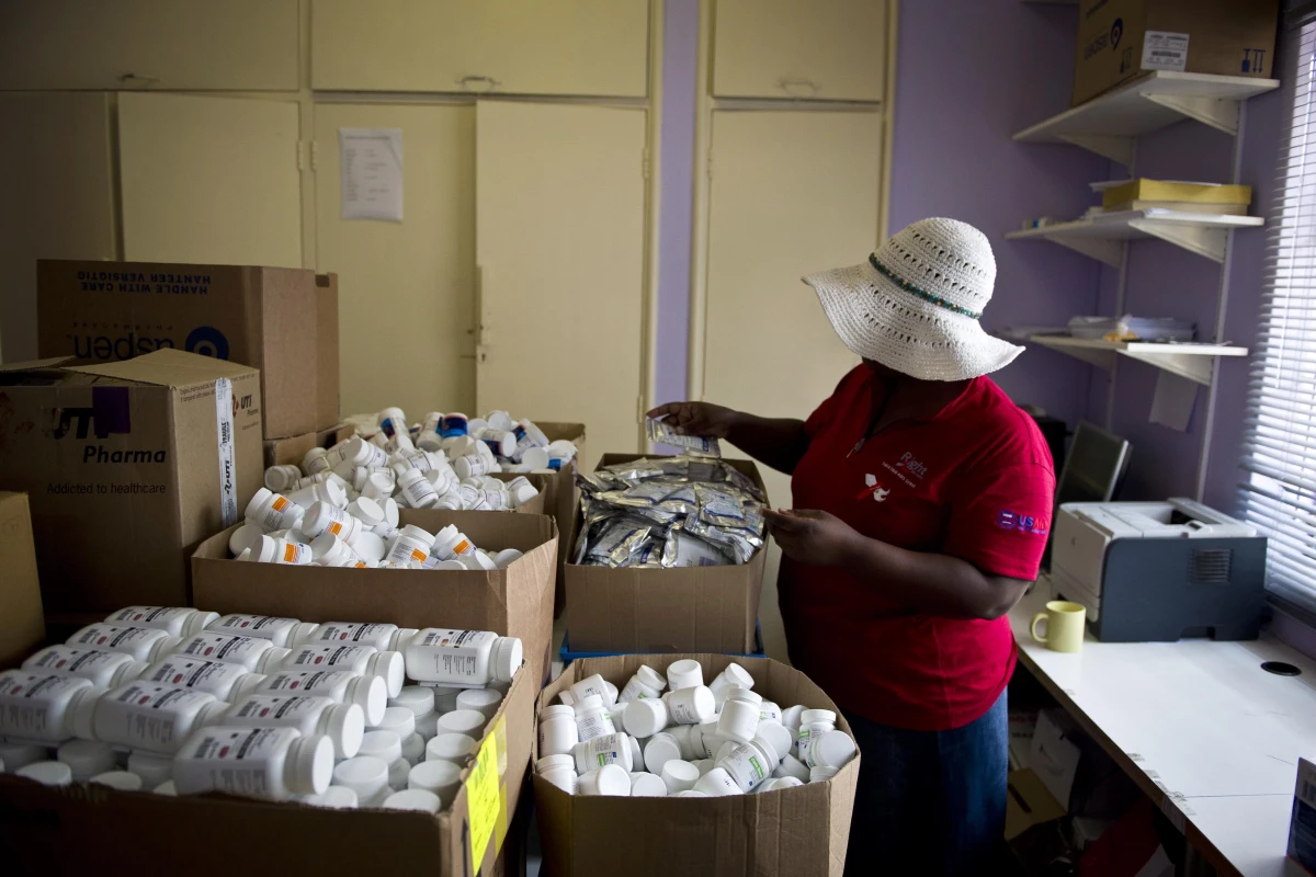 A clinic in Johannesburg, South Africa, disperses anti-HIV medications. Its work has been supported by the U.S. PEPFAR program. The Trump administration has now put PEPFAR funding — and activities — on hold.