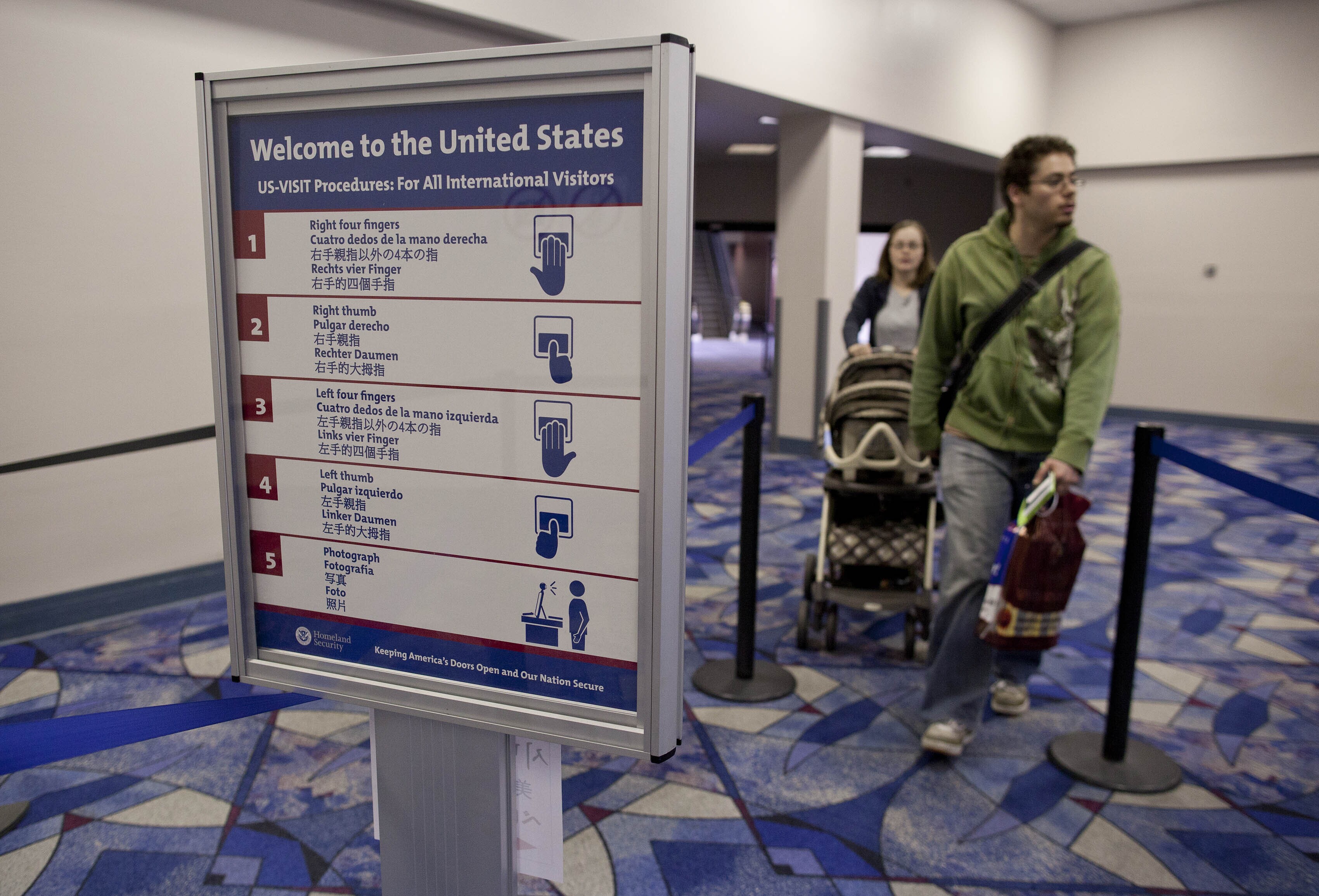 Passengers from an international flight enter customs and immigration control at McCarran International Airport (now known as Harry Reid International Airport) in 2011. The Department of Homeland Security is proposing collecting social media information from tourists visiting the U.S. from countries that don