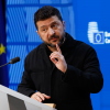 Ukraine's President Volodymyr Zelenskyy speaks during a media conference at the EU summit in Brussels, Friday, Oct. 16, 2026. 