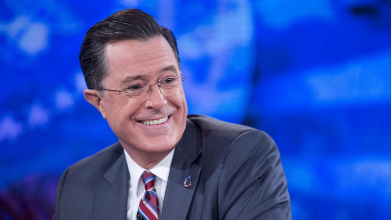 Stephen Colbert during a taping of Comedy Central's The Colbert Report in December 2014.