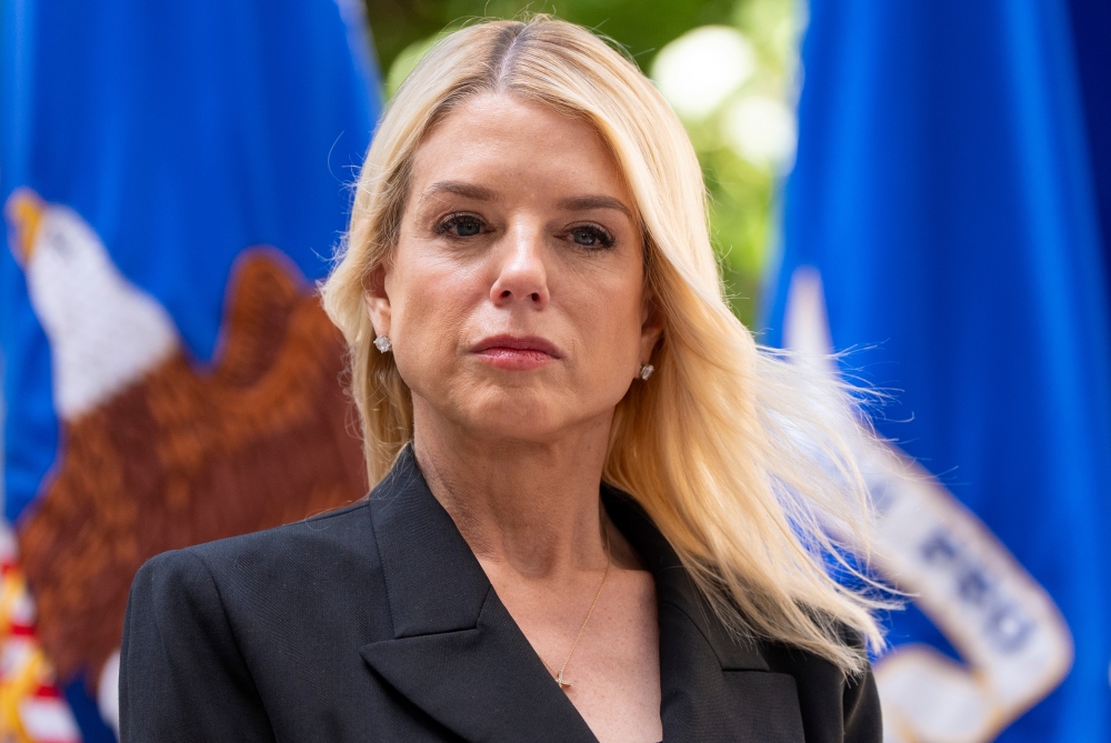 Attorney General Pam Bondi listens during a news conference at the Department of Justice on May 7, 2025 in Washington. In late April, the DOJ's Office of Justice Programs cancelled hundreds of public safety grants to local police and nonprofits, leaving many scrambling. (AP)
