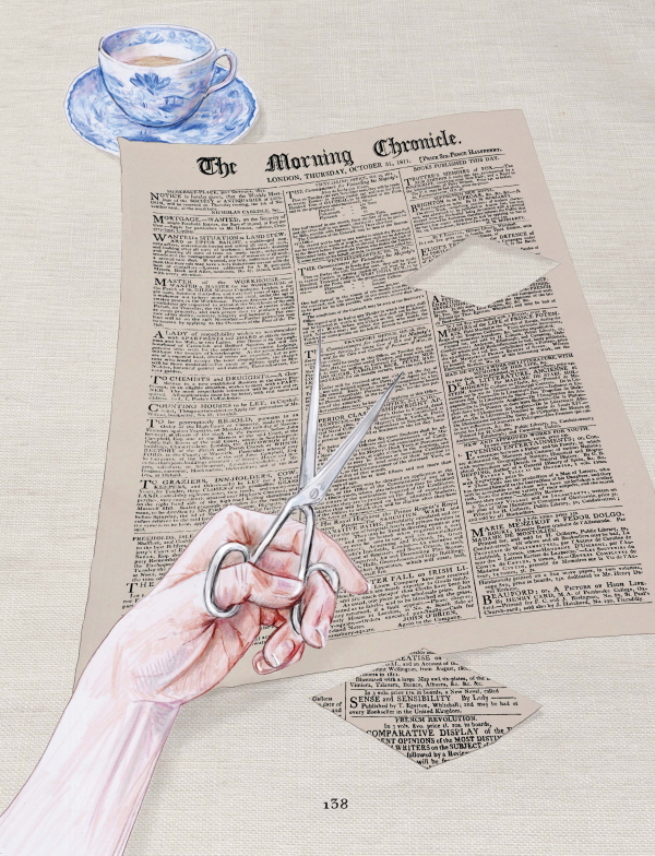 A page from Patchwork: A Graphic Biography of Jane Austen by Kate Evans.