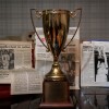 Balu Natarajan won the Scripps National Spelling Bee in 1985. Shown are his trophy and newspaper clippings detailing his win.