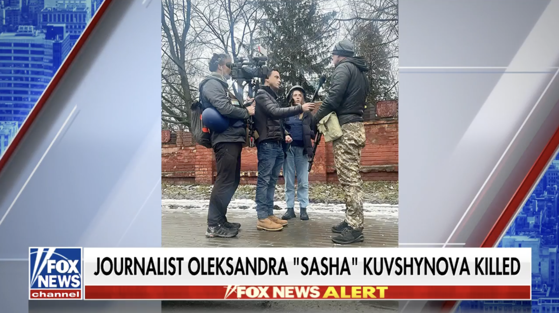  "Journalist Oleksandra 'Sasha' Kuvshynova Killed."