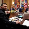 Ukraine's President Volodymyr Zelenskyy, left, sits before a meeting with President Donald Trump, from right, Vice President JD Vance and Treasury Secretary Scott Bessent in the Cabinet Room of the White House, Friday, Oct. 17, 2025, in Washington.