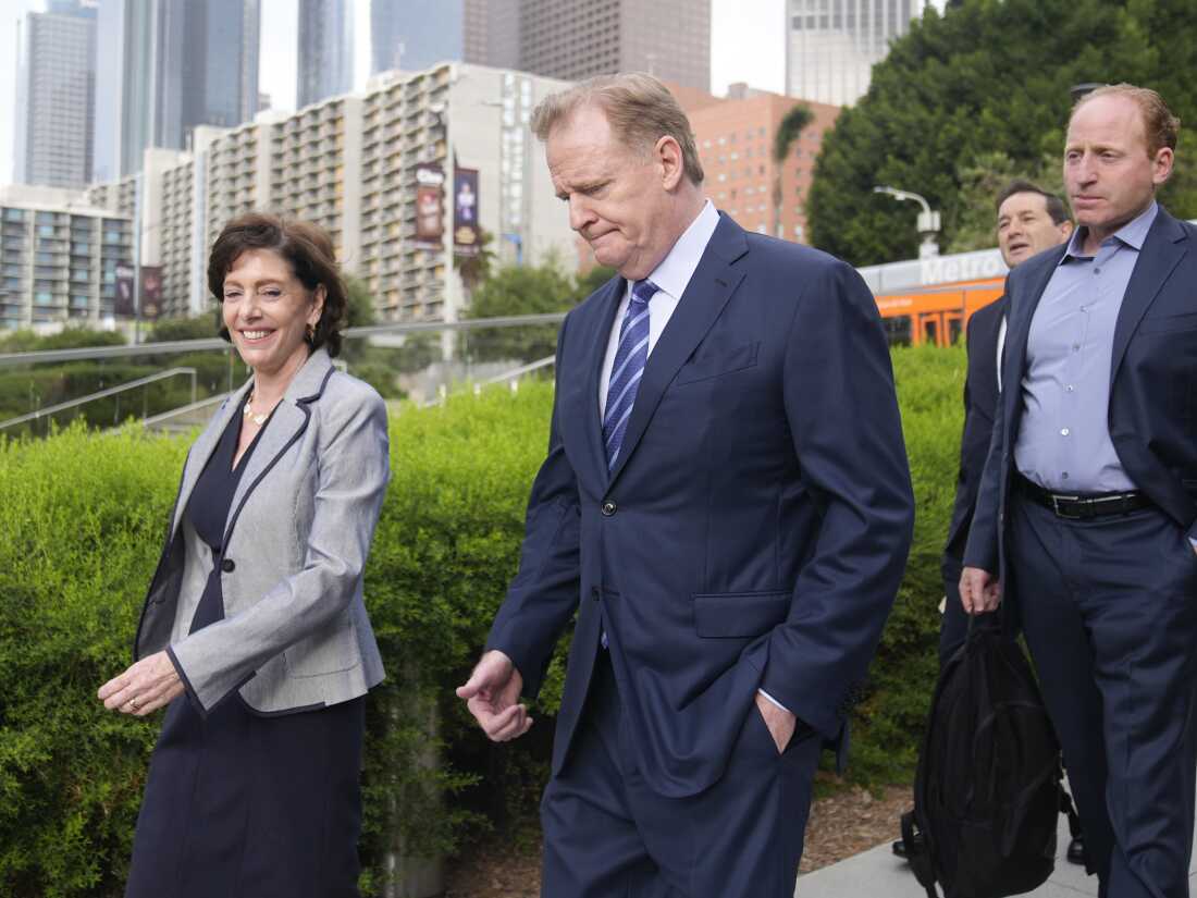 NFL Commissioner Roger Goodell is shown arriving at federal court June 17, 2024, in Los Angeles.
