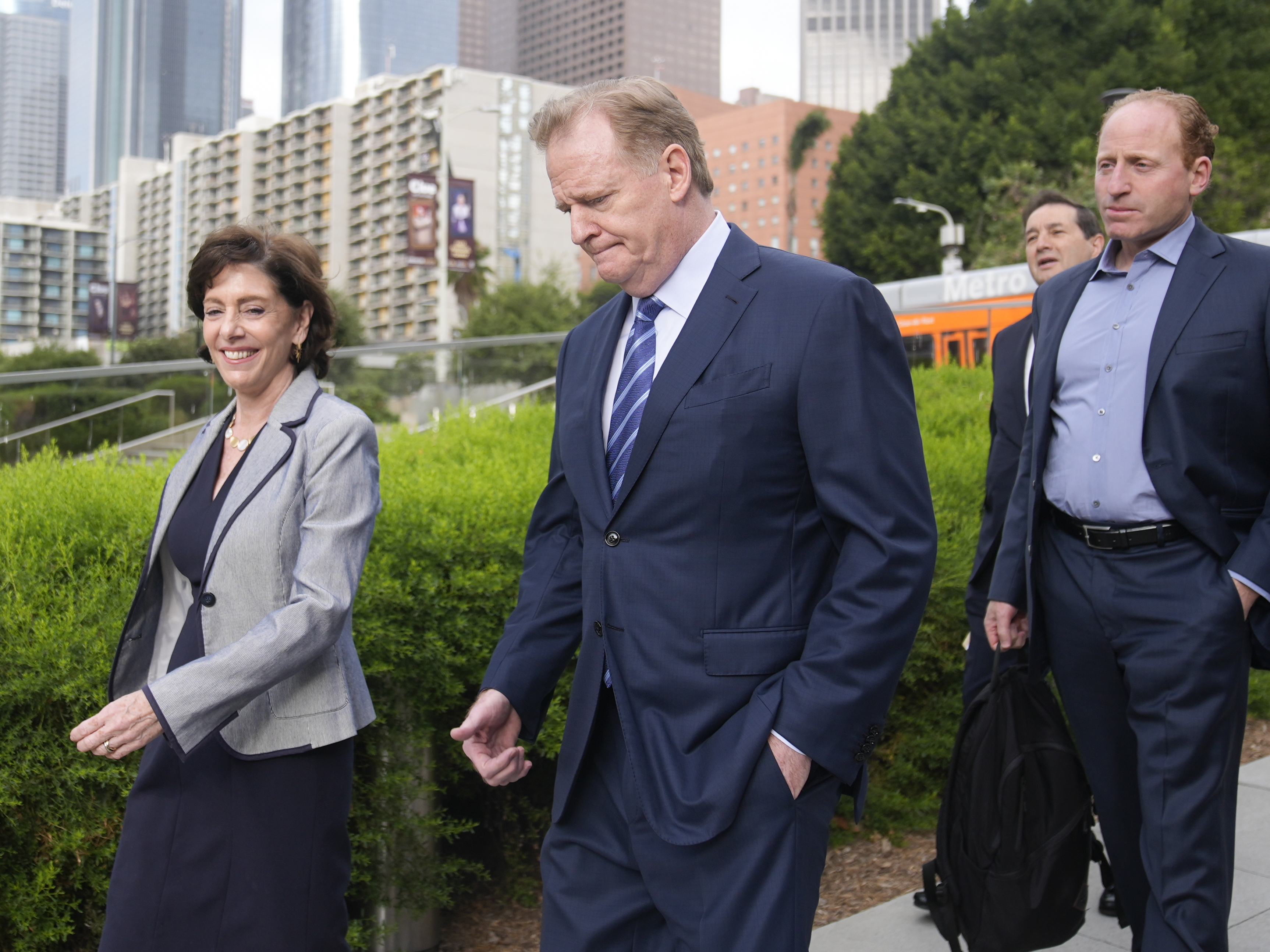 NFL Commissioner Roger Goodell is shown arriving at federal court June 17, 2024, in Los Angeles.