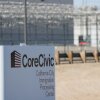 The CoreCivic, Inc. California City Immigration Processing Center stands in the Kern County desert awaiting reopening as a federal immigrant detention facility under contract with the US Immigration and Customs Enforcement (ICE) in California City, California on July 10, 2025.