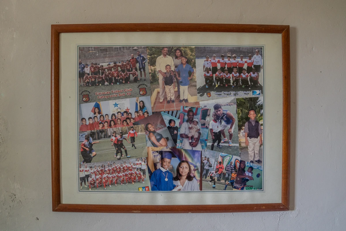 Family photos belonging to Percy Tordecilla, 51, in Tamarindo, Guarenas, on the edge of Caracas.