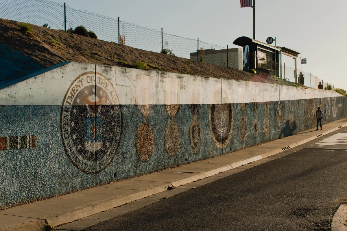 A mural dedicated to veterans near the campus of the West Los Angeles Veterans Affairs Medical Center in October 2023.
