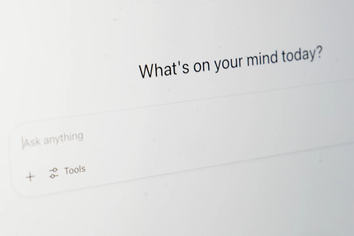 Chat GPT's landing page on a computer screen.