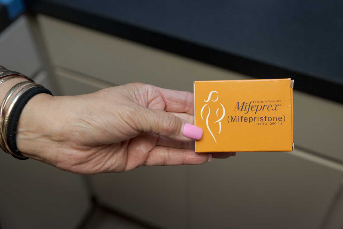 A nurse displays a dose of mifepristone that is prescribed to patients seeking an abortion at Choices Women’s Center, run by Dr. William Richardson, in Tucson, Ariz., on Thursday, Sept. 3, 2026.