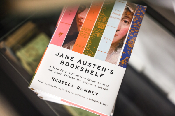 Romney’s new book, Jane Austen's Bookshelf, is on display at Type Punch Matrix, which houses the archives that inspired the book that highlights the women writers who shaped Austen.