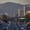 Traffic moves along the 405 Freeway on Feb. 13 in Los Angeles.