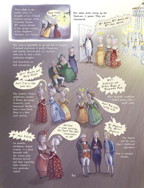 A page from Patchwork: A Graphic Biography of Jane Austen by Kate Evans.