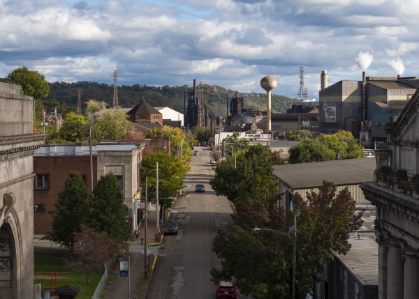 U.S. Steel Edgar Thomson Works is seen in Braddock, Pa., on Oct. 16, 2024.