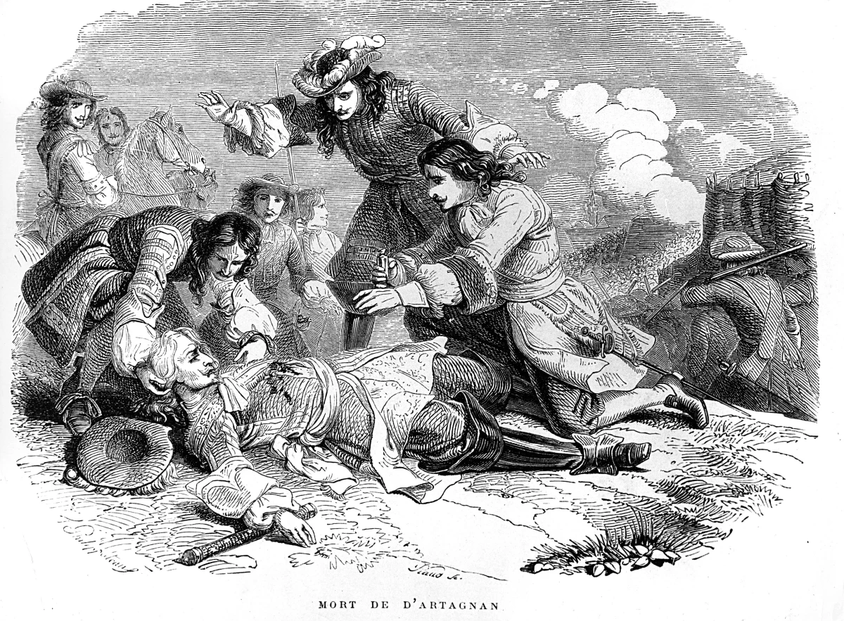 Death of d'Artagnan during the Siege of Maastricht, a 19th century engraving.