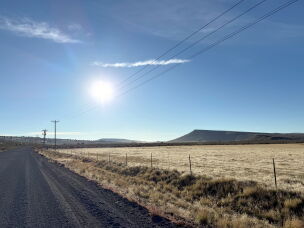 Dramatic steep eroded-basalt buttes rise up from outside Crane, Oregon. Drought has heavily impacted Oregon with low snowpack and little rain meaning little irrigation water, and fueling massive wildfires this year.<br><br>