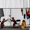 Children play with stones at an Afghan refugees camp on Joint Base McGuire Dix Lakehurst, N.J., in 2021.