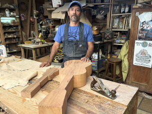 Tacho Utrera is a Grammy-winning jarocho musician, and renowned luthier. The eight-string jarana is carved from a single block of Spanish cedar, as it has been done for centuries.