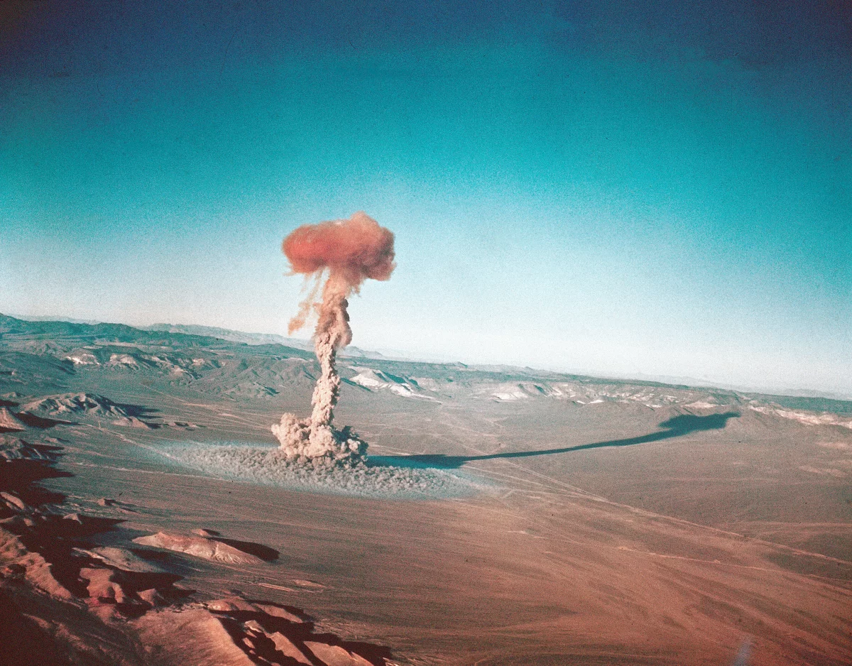 A sub-surface atomic test is shown March 23, 1955 at the Nevada Test Site near Yucca Flats, Nev.