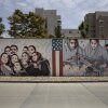 Murals are seen along the walls at a quiet U.S embassy on July 30, 2021 in Kabul, Afghanistan.