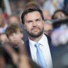 Trump's pick for vice president, Sen. J.D. Vance, R-Ohio, arrives on the first day of the Republican National Convention at the Fiserv Forum on July 15 in Milwaukee.
