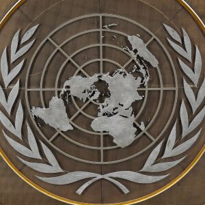 FILE - The United Nations logo is seen inside the 79th session of the United Nations General AssemblyTuesdaySept. 242024.