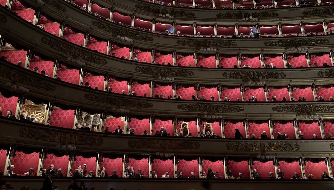 Boxes in La Scala opera house in Milan, Italy.