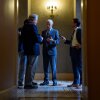 Sen. Thom Tillis (R-NC) speaks to reporters before a weekly Republican policy luncheon at the U.S. Capitol Building on June 3, 2025 in Washington, DC.