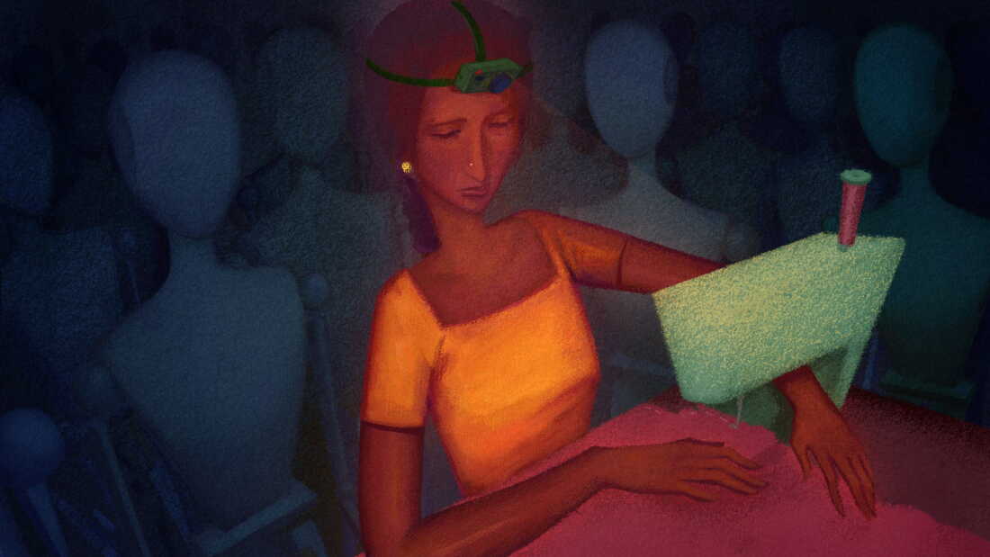 Illustration of factory worker.