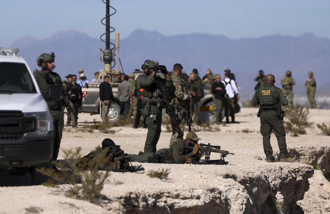 U.S. Army snipers and security personnel take up defensive positions as seen from Ciudad Juarez, Chihuahua state, Mexico, as they provide security in the area of Sunland Park, N.M., during Defense Secretary Pete Hegseth's visit to the Southern border on Feb. 3.