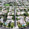 An aerial view of residential homes in Rancho Cucamonga, California, on September 17.