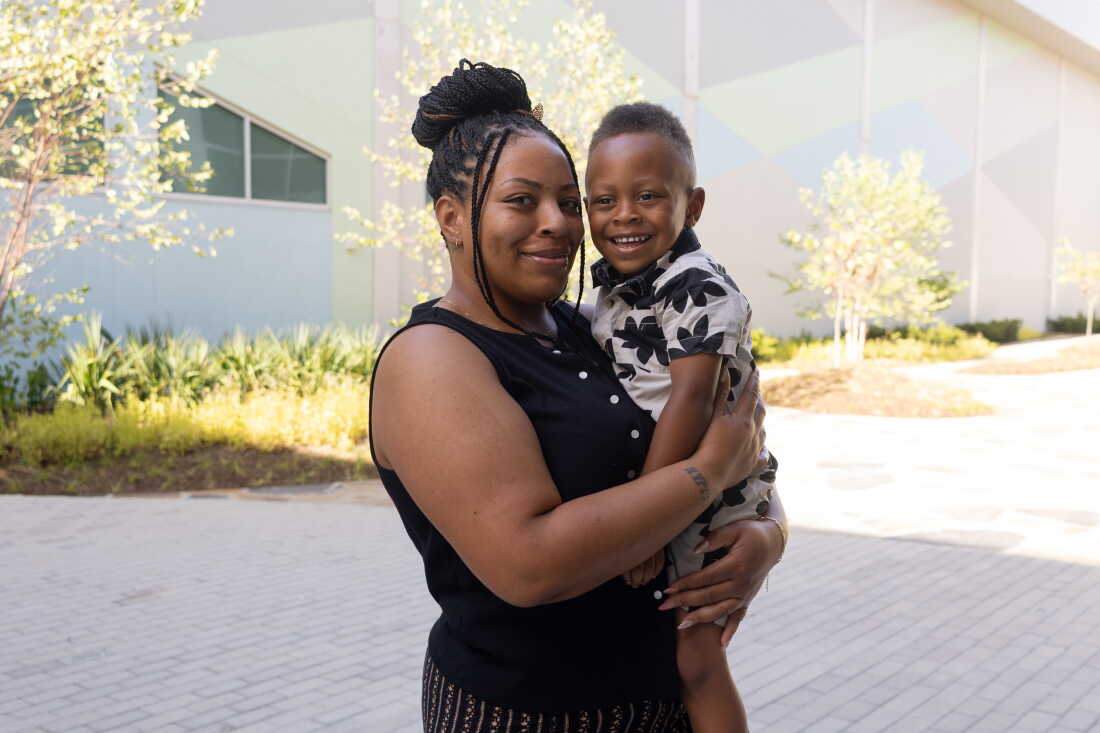 TaNisha with her son.
