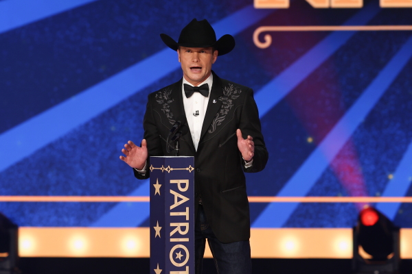 Host Pete Hegseth speaks onstage during the 2023 FOX Nation Patriot Awards at The Grand Ole Opry on Nov. 16, 2023 in Nashville, Tenn.