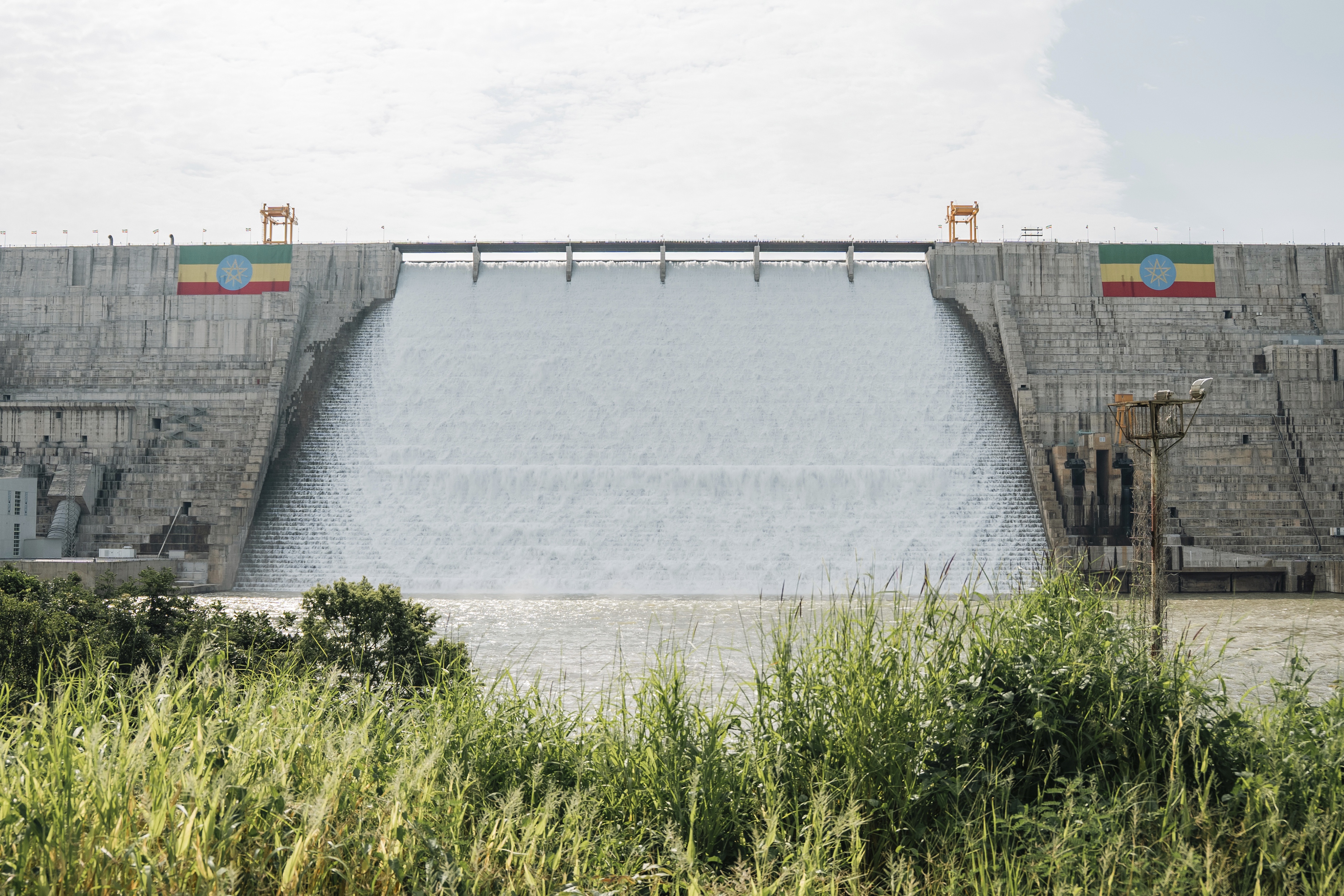 A view of the Grand Ethiopian Renaissance Dam in Benishangul-Gumuz, Ethiopia, Tuesday.