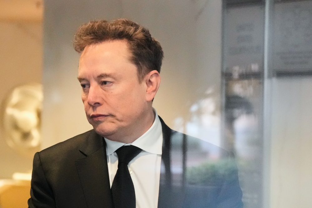 Elon Musk arrives at the U.S. District Court in Oakland, Calif., Tuesday, April 28, 2026. (AP)