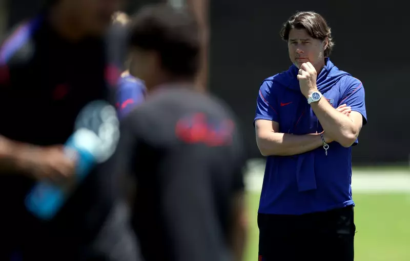U.S. head coach Mauricio Pochettino watches during a training session at Great Park Sports Complex on Friday in Irvine, Calif.