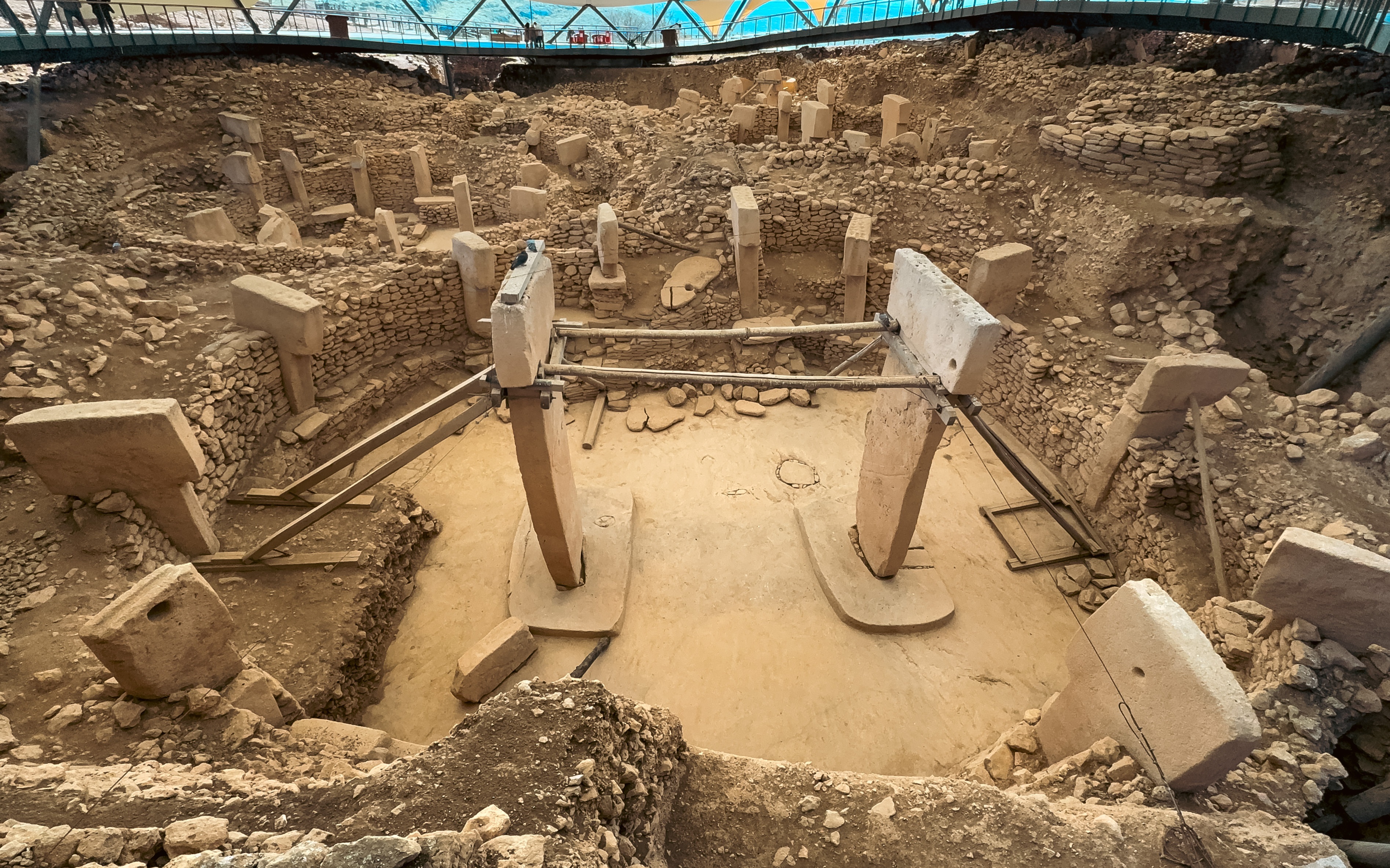 A view of the ancient site of Gobekli Tepe, known as the world