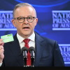 FILE - Australian Prime Minister Anthony Albanese addresses the National Press Club in Canberra, Australia, on, April 30, 2025.