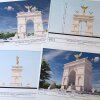 Artist renderings and diagrams for President Trump's proposed triumphal arch released by the U.S. Commission of Fine Arts on April 10, 2026.