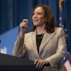 Harris gets back on the trail as Biden recovers from COVID 5 Vice President Harris campaigns in Fayetteville, N.C., on July 18.