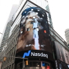 A view of the Nasdaq MarketSite after SpaceX company executives rang the opening bell to celebrate the launch of SpaceX's initial public offering (IPO) in New York on June 12, 2026.