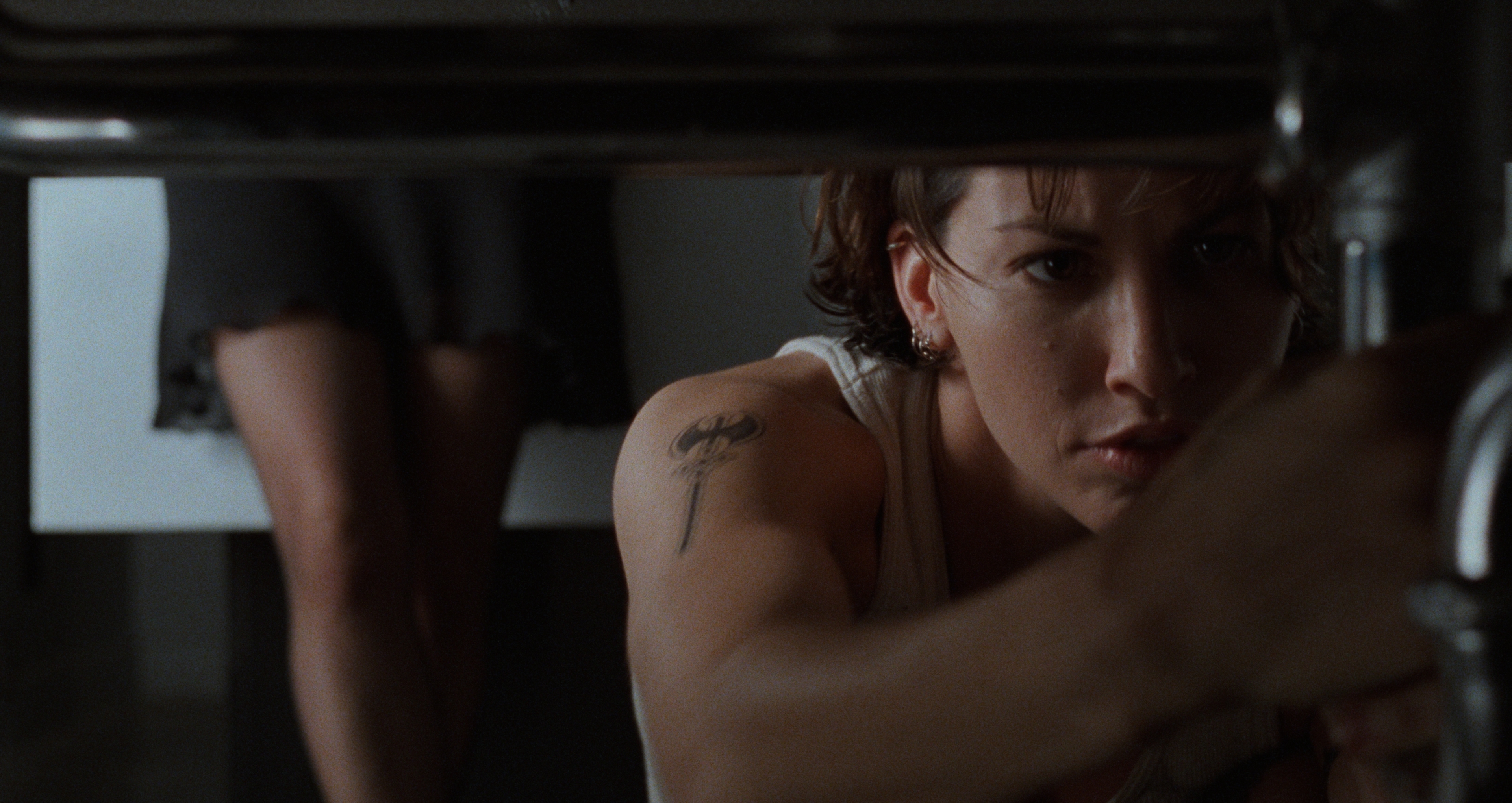 Gina Gershon as Corky in <em>Bound</em>. The Wachowskis have said that casting Corky and her love interest Violet was challenging, and some studios even advised that Corky