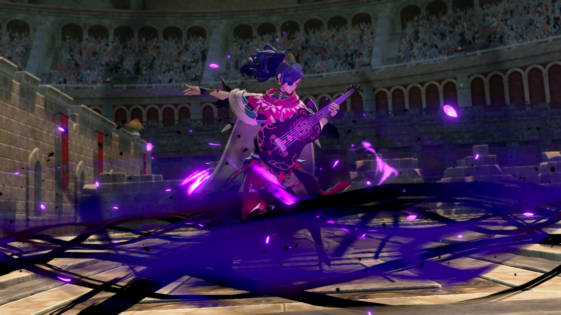 Leda, one of the four protagonists in Fortune's Weave, strums her cursed vihuela.