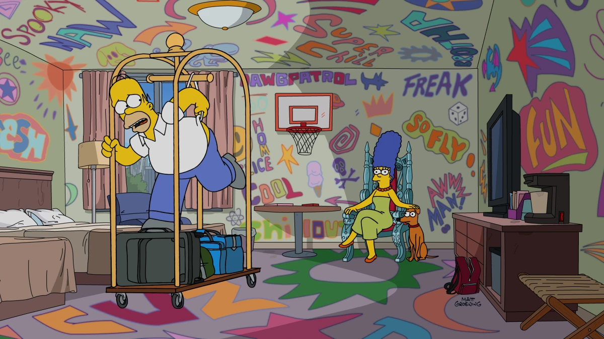 A still from the 800th episode of The Simpsons, airing Sunday, Feb. 15, 2026 on Fox. The episode is largely set in Philadelphia, but Portland, Ore., is part of the show's deep DNA.